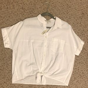 Madewell Short-Sleeve Front Tie Shirt